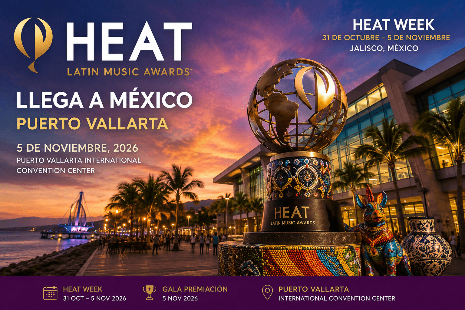 Puerto Vallarta Lands the HEAT Latin Music Awards
