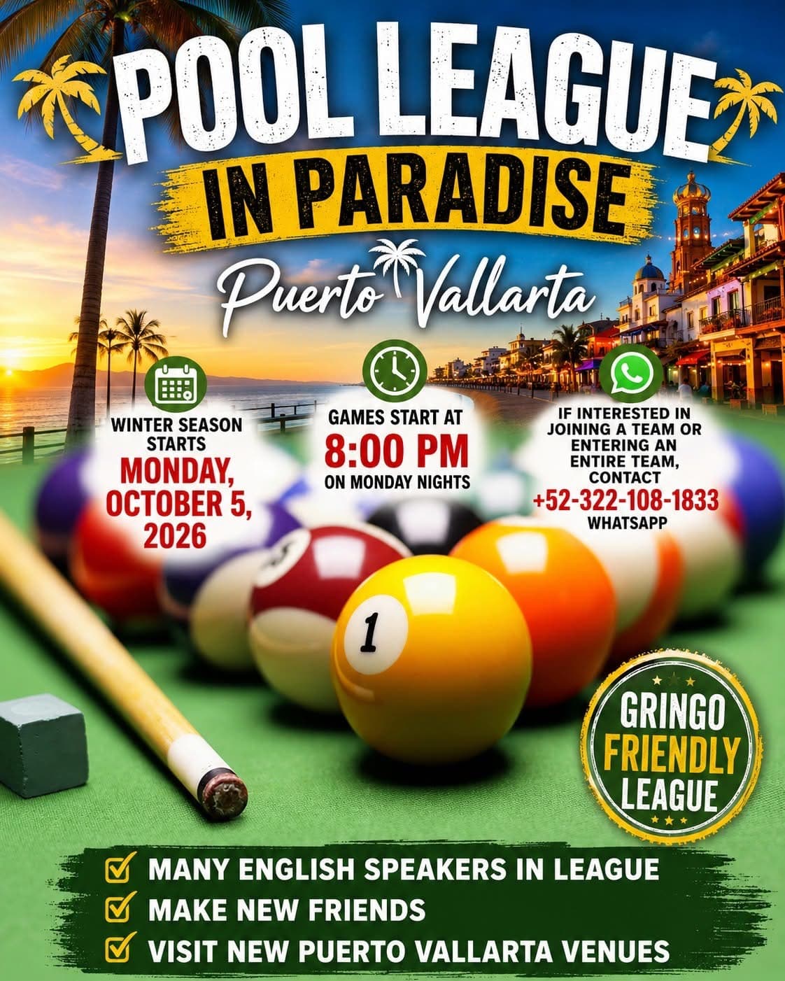 🎱 POOL LEAGUE IN PARADISE IS BACK! 🇲🇽🌴